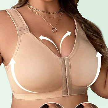 Sutien sport de tip top din nylon – cupă completă, bretele fixe duble, închidere frontală, funcție de susținere, material nylon