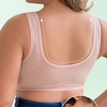 Sutien sport de tip top din nylon – cupă completă, bretele fixe duble, închidere frontală, funcție de susținere, material nylon