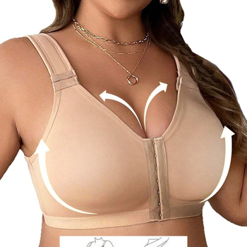 Sutien sport de tip top din nylon – cupă completă, bretele fixe duble, închidere frontală, funcție de susținere, material nylon