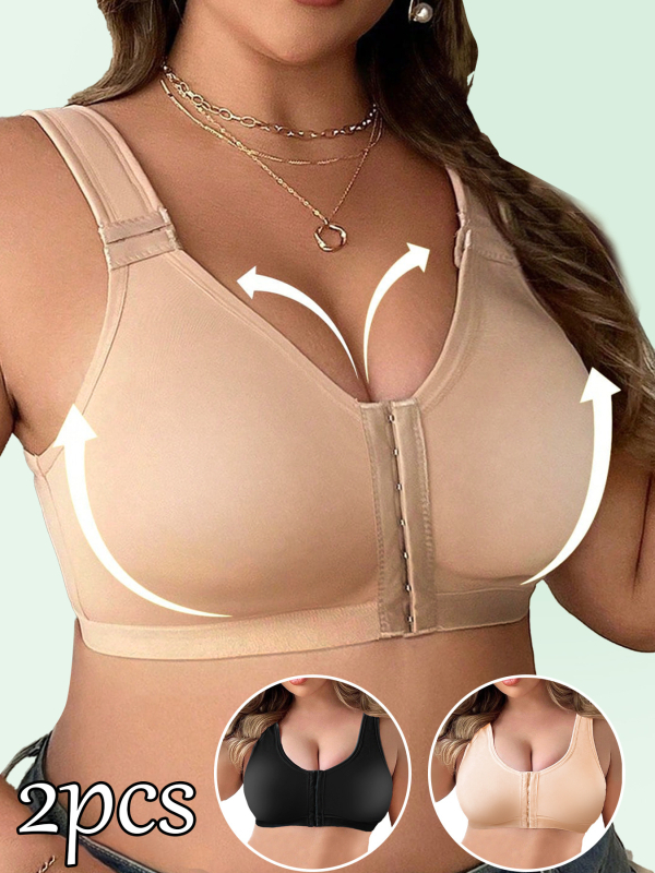 Sutien sport de tip top din nylon – cupă completă, bretele fixe duble, închidere frontală, funcție de susținere, material nylon