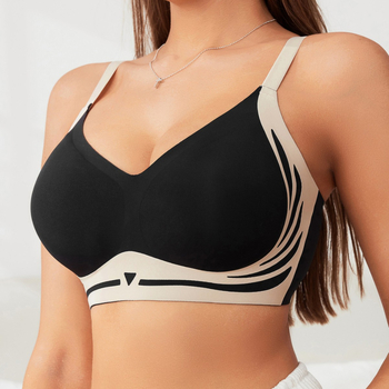 Push-Up σουτιέν χωρίς ραφές, δερματολογικά φιλικό και διαπνέον, χωρίς μεταλλικούς κρίκους, 3/4 καλούπια, λεπτές μορφοποιημένες 3/4 чашες, αποσπώμενοι ιμάντες