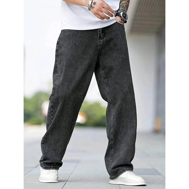 Pantaloni din denim pentru bărbați, stil coreean, croi drept, modal țesătură, elasticitate mare