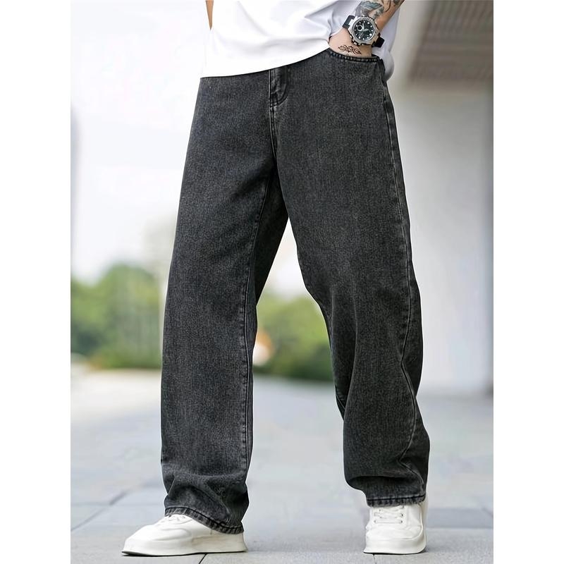 Pantaloni din denim pentru bărbați, stil coreean, croi drept, modal țesătură, elasticitate mare