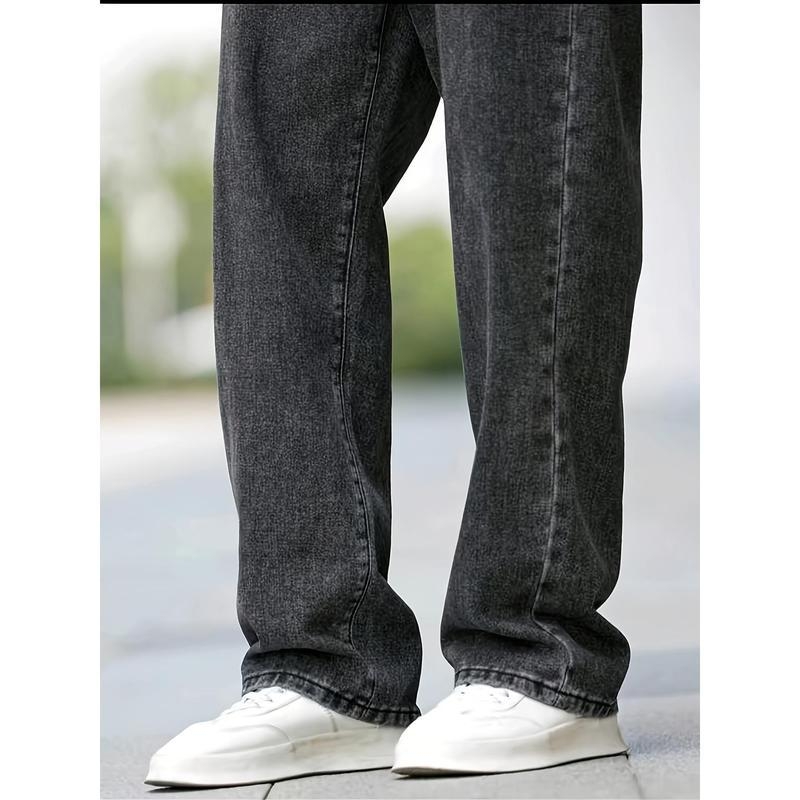 Pantaloni din denim pentru bărbați, stil coreean, croi drept, modal țesătură, elasticitate mare