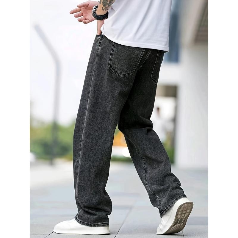 Pantaloni din denim pentru bărbați, stil coreean, croi drept, modal țesătură, elasticitate mare