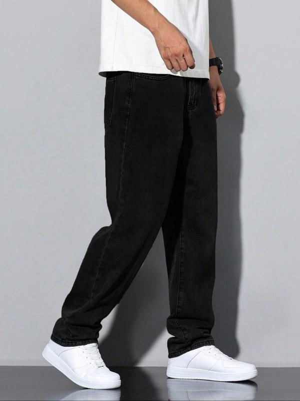 Blugi bărbați cu croială largă, regular fit, stil casual, țesătură modal, elasticitate ridicată