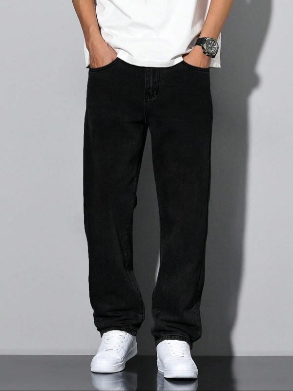 Blugi bărbați cu croială largă, regular fit, stil casual, țesătură modal, elasticitate ridicată