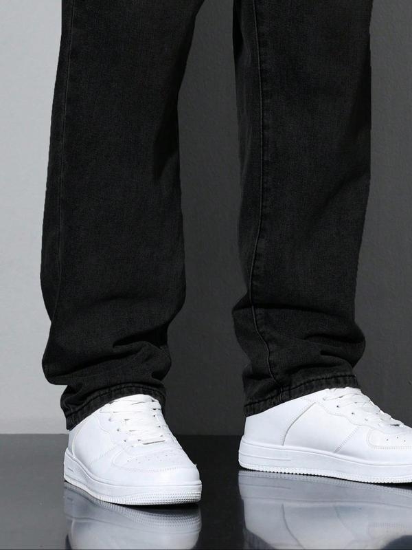 Blugi bărbați cu croială largă, regular fit, stil casual, țesătură modal, elasticitate ridicată