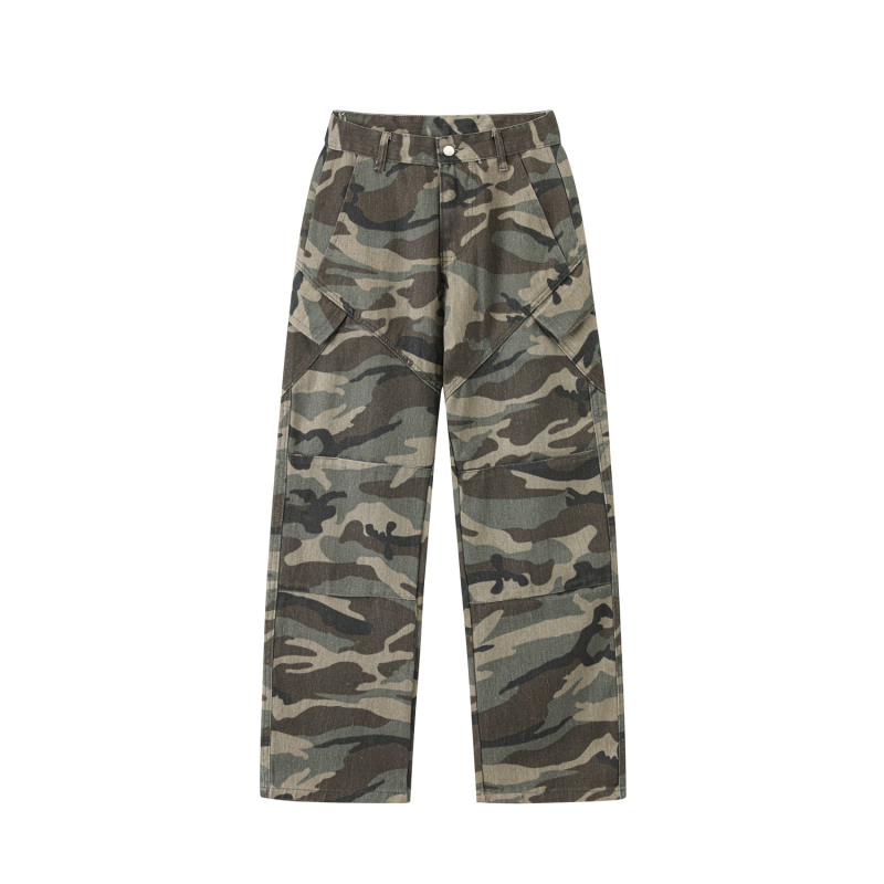 Jeans cargo, croi liber, denim spălat, bumbac 72% / poliester 28%, fermoar