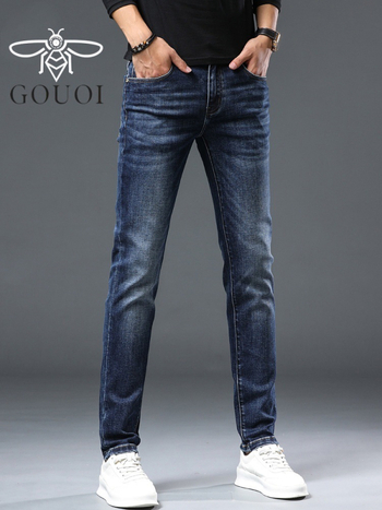 Jeanși, versiune coreeană (croială slim, talie medie, denim, fermoar)