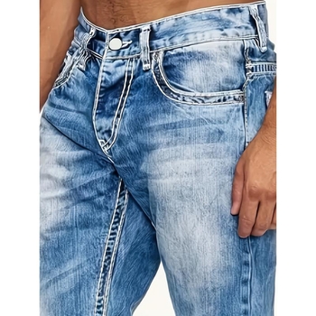 Jeans, stil coreean, croiala dreaptă, talie joasă, brodate și pictate manual