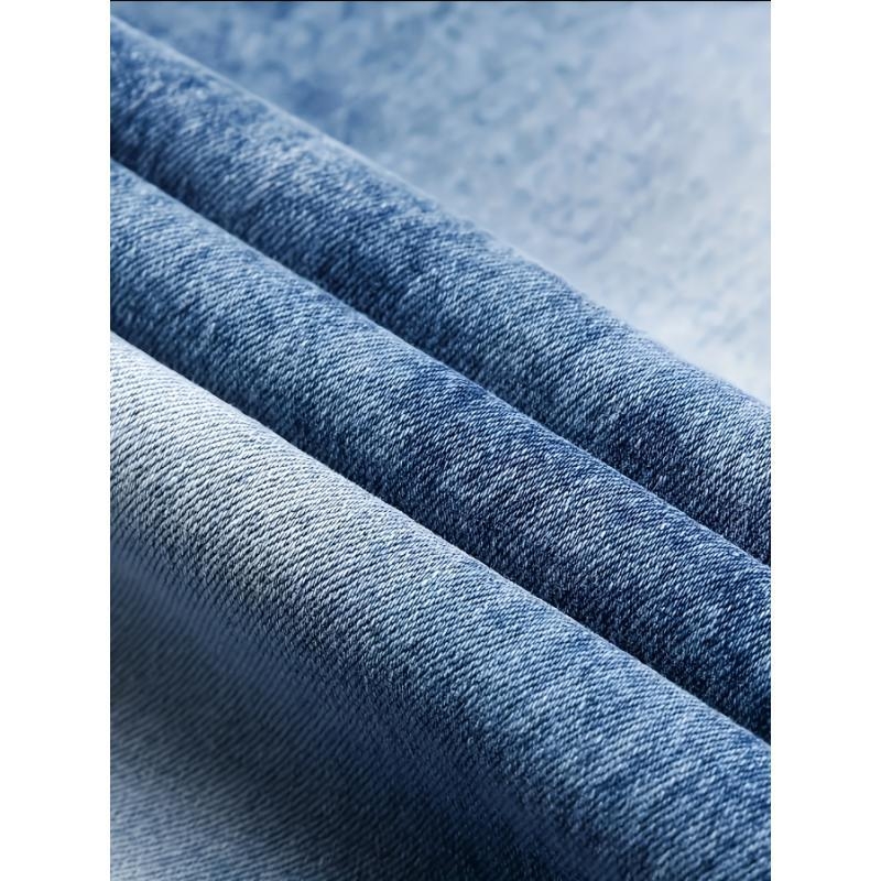 Jeans, stil coreean, croiala dreaptă, talie joasă, brodate și pictate manual