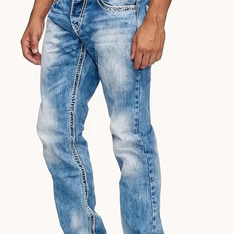 Jeans, stil coreean, croiala dreaptă, talie joasă, brodate și pictate manual