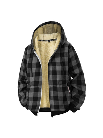 Мъжки суитшърт с качулка и цип, клетъчен принт, полиестер 70%, свободен силует