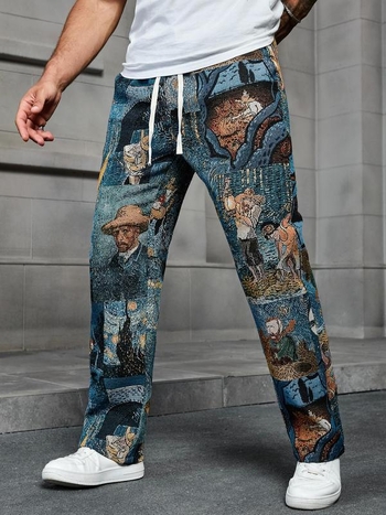 Pantaloni casual pentru bărbați cu talie înaltă, croială dreaptă, fibre de bambus și elasticitate ridicată