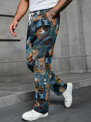 Άνετα Ανδρικά Παντελόνια με υψηλή μέση, ευθύ παντελόνι, ίνες μπαμπού και υψηλή ελαστικότητα