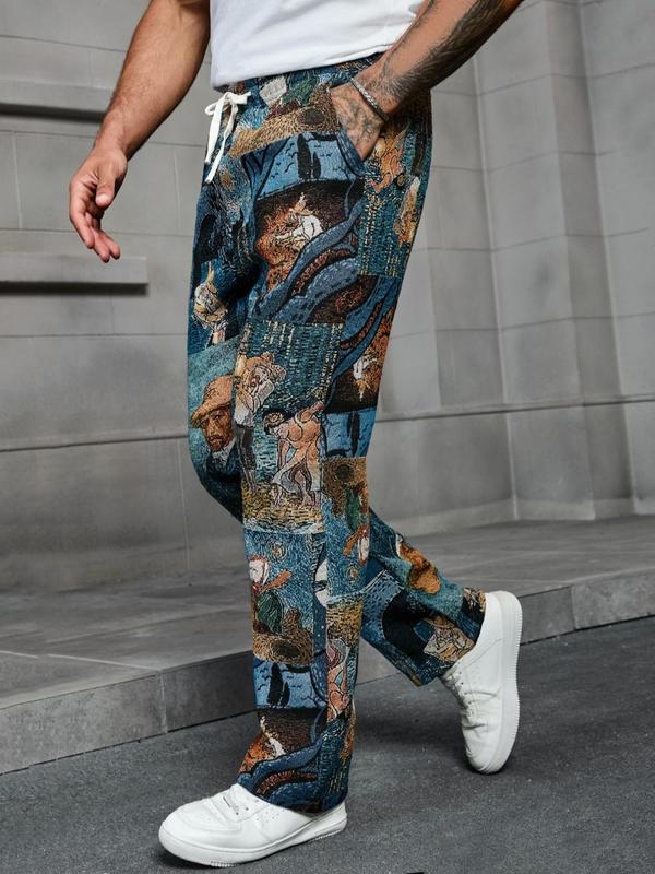 Pantaloni casual pentru bărbați cu talie înaltă, croială dreaptă, fibre de bambus și elasticitate ridicată