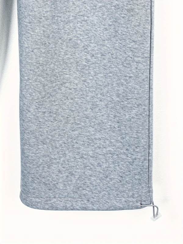 Pantaloni casual de lucru pentru bărbați - croială lejeră, căptușeală fleece, talie cu șnur, drepti, mai multe buzunare, pentru iarnă