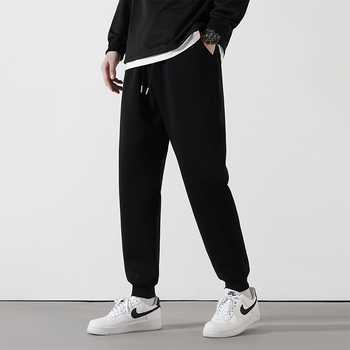 Καθημερινά παντελόνια από βαμβάκι-πολυεστέρα, άνετη γραμμή, μέση μεσαίου ύψους, αντιανεμικά, για άνοιξη και φθινόπωρο