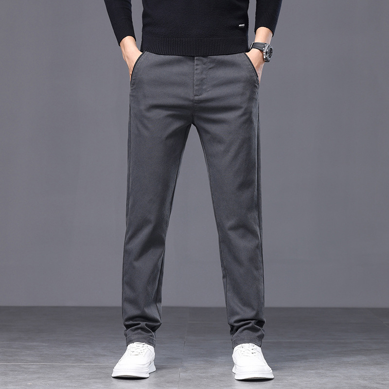 Pantaloni casual bărbați Lyocell, croială lejeră, talie medie, închidere cu șnur, culoare solidă