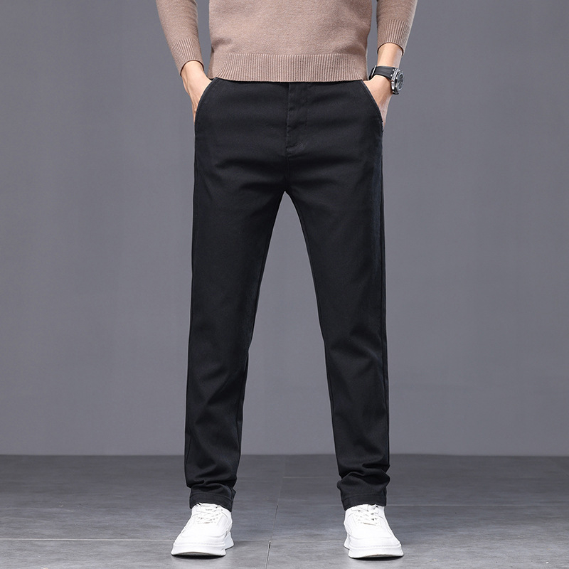 Pantaloni casual bărbați Lyocell, croială lejeră, talie medie, închidere cu șnur, culoare solidă