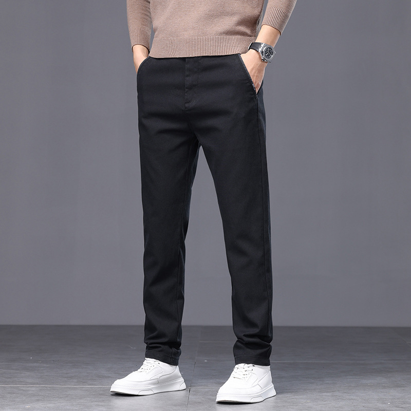 Pantaloni casual bărbați Lyocell, croială lejeră, talie medie, închidere cu șnur, culoare solidă