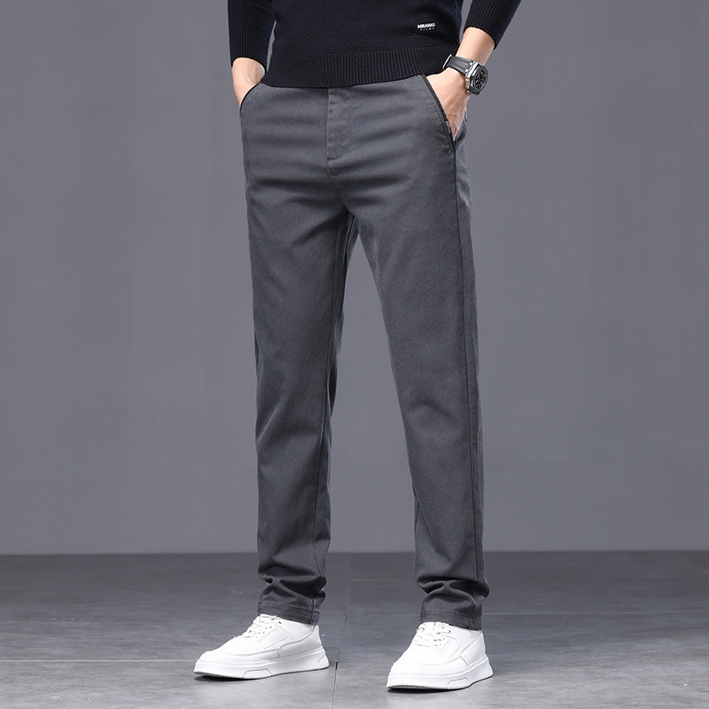 Pantaloni casual bărbați Lyocell, croială lejeră, talie medie, închidere cu șnur, culoare solidă