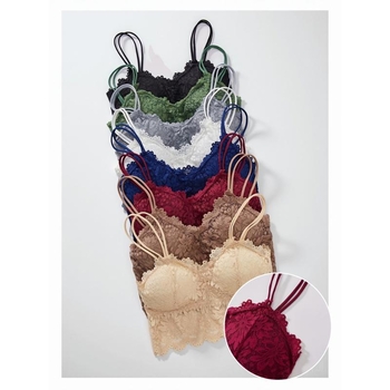 Ziedu mežģīņu krūšturis bezvadu, Rabbit Ear Cup, galvenais materiāls: nailons, oderējums: kokvilna