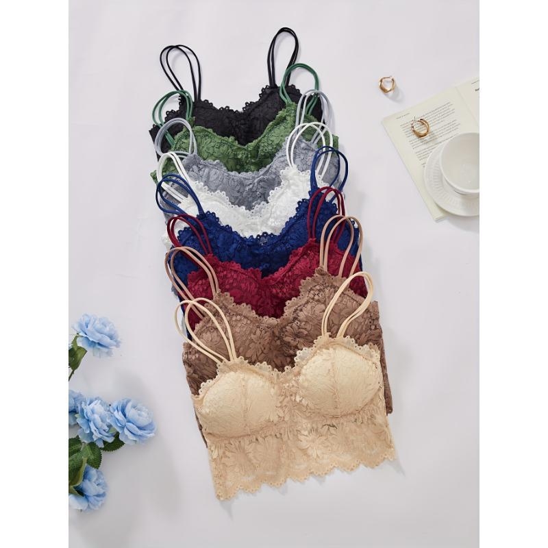 Ziedu mežģīņu krūšturis bezvadu, Rabbit Ear Cup, galvenais materiāls: nailons, oderējums: kokvilna