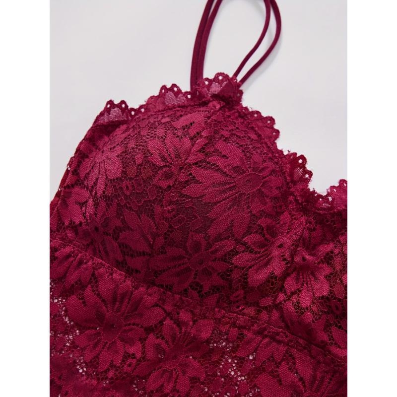 Ziedu mežģīņu krūšturis bezvadu, Rabbit Ear Cup, galvenais materiāls: nailons, oderējums: kokvilna