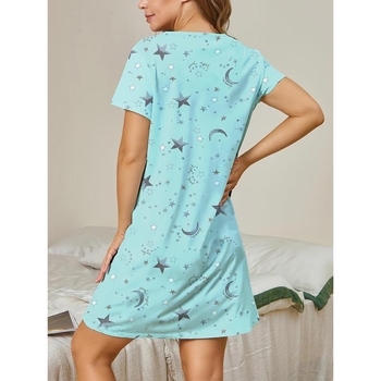 Σετ γυναικείων 3 τεμαχίων νυχτικών για ύπνο, άνετη γραμμή, βαμβάκι με Half-side Fleece, στρογγυλό λαιμό, λανσάρισμα Άνοιξη 2025