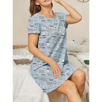 Σετ γυναικείων 3 τεμαχίων νυχτικών για ύπνο, άνετη γραμμή, βαμβάκι με Half-side Fleece, στρογγυλό λαιμό, λανσάρισμα Άνοιξη 2025