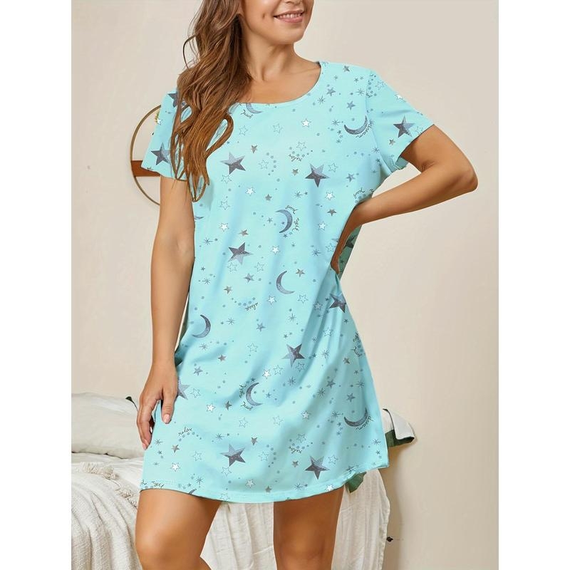 Sieviešu 3 gabalu naktskleitu komplekts, ērta piegriezuma, kokvilna ar Half-side Fleece, apaļš kakla izgriezums, pavasara 2025 izlaišana