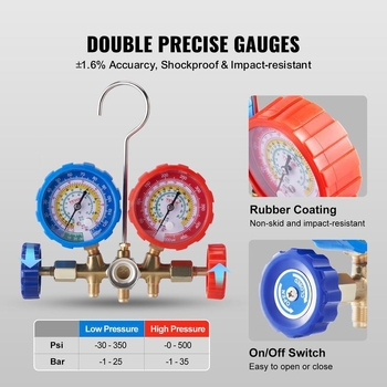 F 6615 Διασυνοριακό σετ μανόμετρων για κλιματιστικά με τρεις κατευθύνσεις