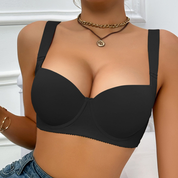 Σουτιέν - Νάιλον/Πολυαμίδη; Πλήρες κύπελλο με λεπτά μορφοποιημένα κύπελα; Στερεές διπλές τιράντες; Οπίσθιο κούμπωμα με πέντε σειρές αγκιστριών; Συγκέντρωση και άνετη στήριξη