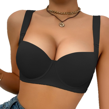 Σουτιέν - Νάιλον/Πολυαμίδη; Πλήρες κύπελλο με λεπτά μορφοποιημένα κύπελα; Στερεές διπλές τιράντες; Οπίσθιο κούμπωμα με πέντε σειρές αγκιστριών; Συγκέντρωση και άνετη στήριξη