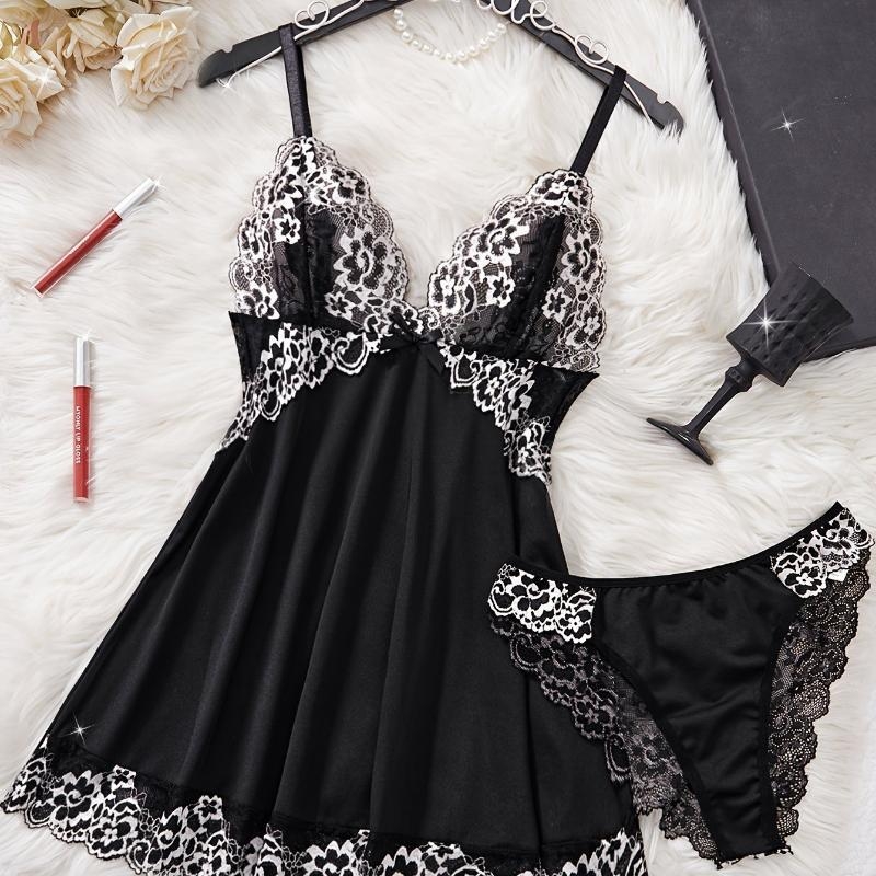 Két darabos női pizsama szett kontrasztos virágos csipkével, féloldalas fleece, pamut