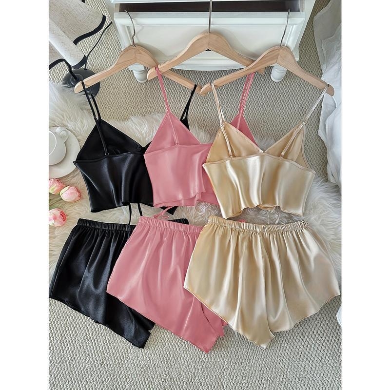 Sieviešu pidžamas komplekts – seksīgs V kakla izgriezums, vācu fleece, pusfleece, pavasaris 2025