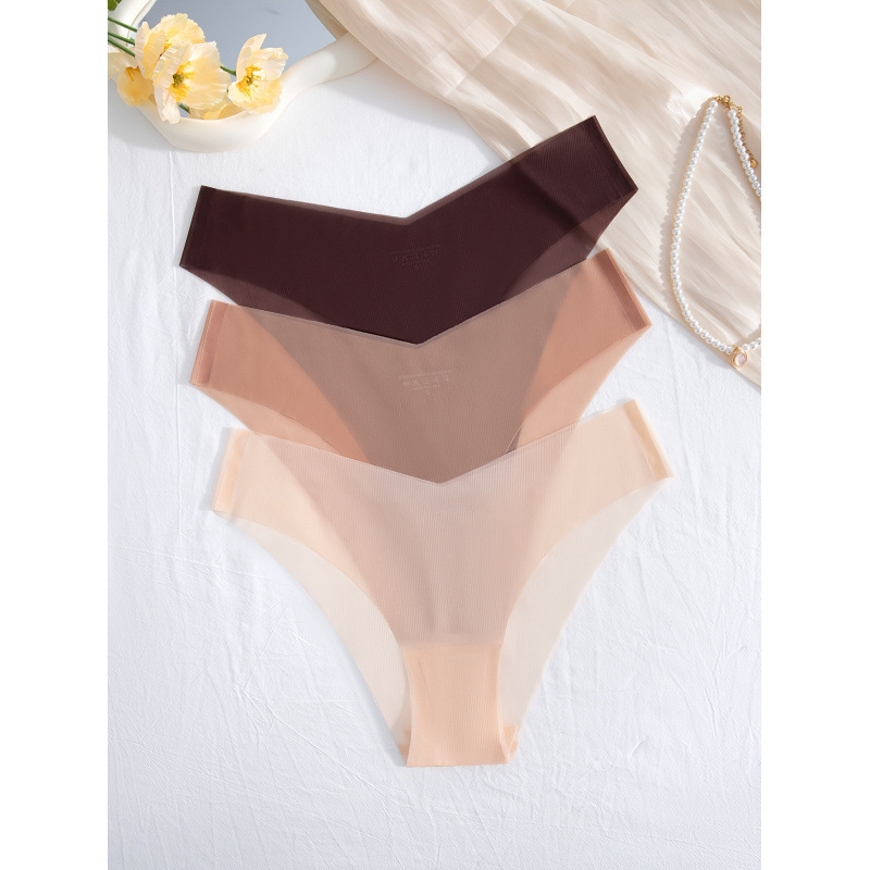 Chiloți damă fără cusături, uscare rapidă, talie joasă, 100% poliester, căptușeală din bambus