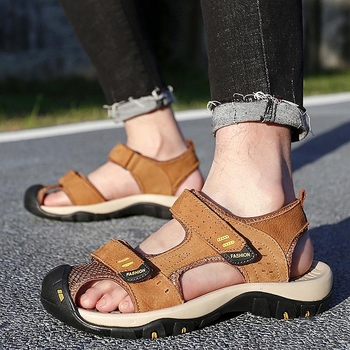 Kasdieniai sandalai, kvadratinis nosis, Slip-On, viršus iš Top Grain odos, padas: guma