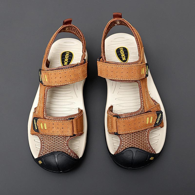 Kasdieniai sandalai, kvadratinis nosis, Slip-On, viršus iš Top Grain odos, padas: guma