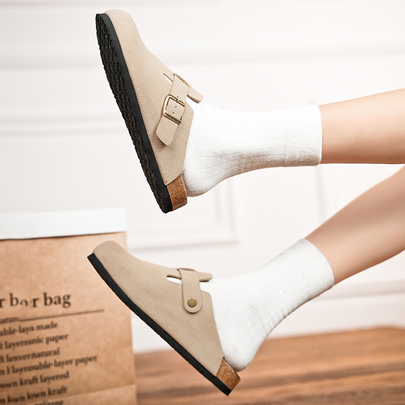 Sandale bărbătești în stil Toe-box — partea superioară din piele naturală, talpă din cauciuc, antiderapant, fără căptuială, primăvara 2025