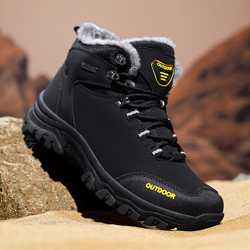 Férfi téli túrabakancs fleece béléssel, csúszásmentes talp, elöl fűzőzárás, gumi talppal