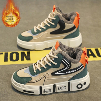 Χιονοπέδιλα για τον χειμώνα, unisex — Άνω μέρος Fly Knit, Μεσαίο ύψος γάμπας, Δίχτυωτή επένδυση, Δέσιμο με κορδόνια, Σόλα από φυσικό καουτσούκ