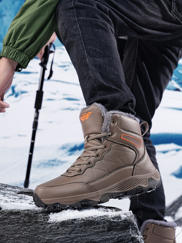 Ghete de drumeție cu partea superioară PU, talpă din cauciuc natural, talpă intermediară din cauciuc, înaltă, șireturi frontale (PU partea superioară; talpă din cauciuc natural; talpă intermediară din cauciuc; înaltă; șireturi frontale)