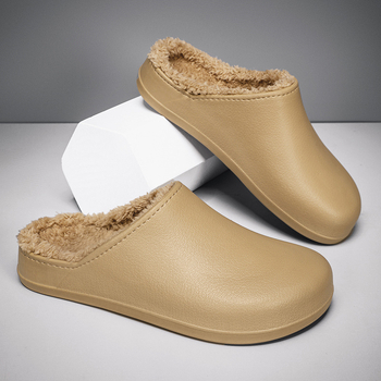 Ανδρικές χειμερινές παντόφλες εσωτερικού χώρου, με φλις επένδυση, EVA άνω μέρος και σόλα, slip-on