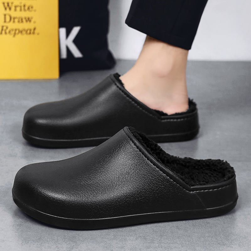 Ανδρικές χειμερινές παντόφλες εσωτερικού χώρου, με φλις επένδυση, EVA άνω μέρος και σόλα, slip-on