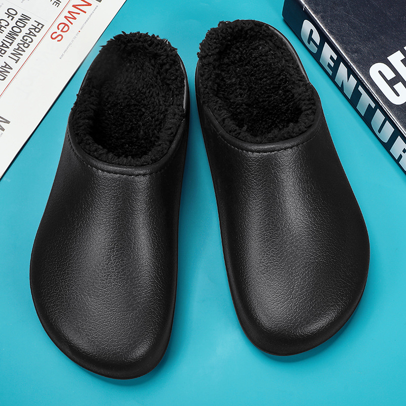 Ανδρικές χειμερινές παντόφλες εσωτερικού χώρου, με φλις επένδυση, EVA άνω μέρος και σόλα, slip-on