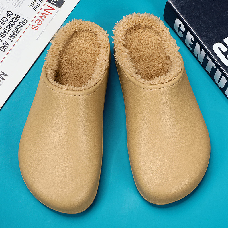 Ανδρικές χειμερινές παντόφλες εσωτερικού χώρου, με φλις επένδυση, EVA άνω μέρος και σόλα, slip-on