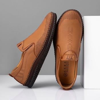 Ανδρικά Δερμάτινα Παπούτσια Οδήγησης - Αναπνέοντα, Αντιολισθητικά, Απορροφούν Ιδρώτα, Άνω μέρος από δύο στρώσεις βοεινού δέρματος, Σόλα TPR